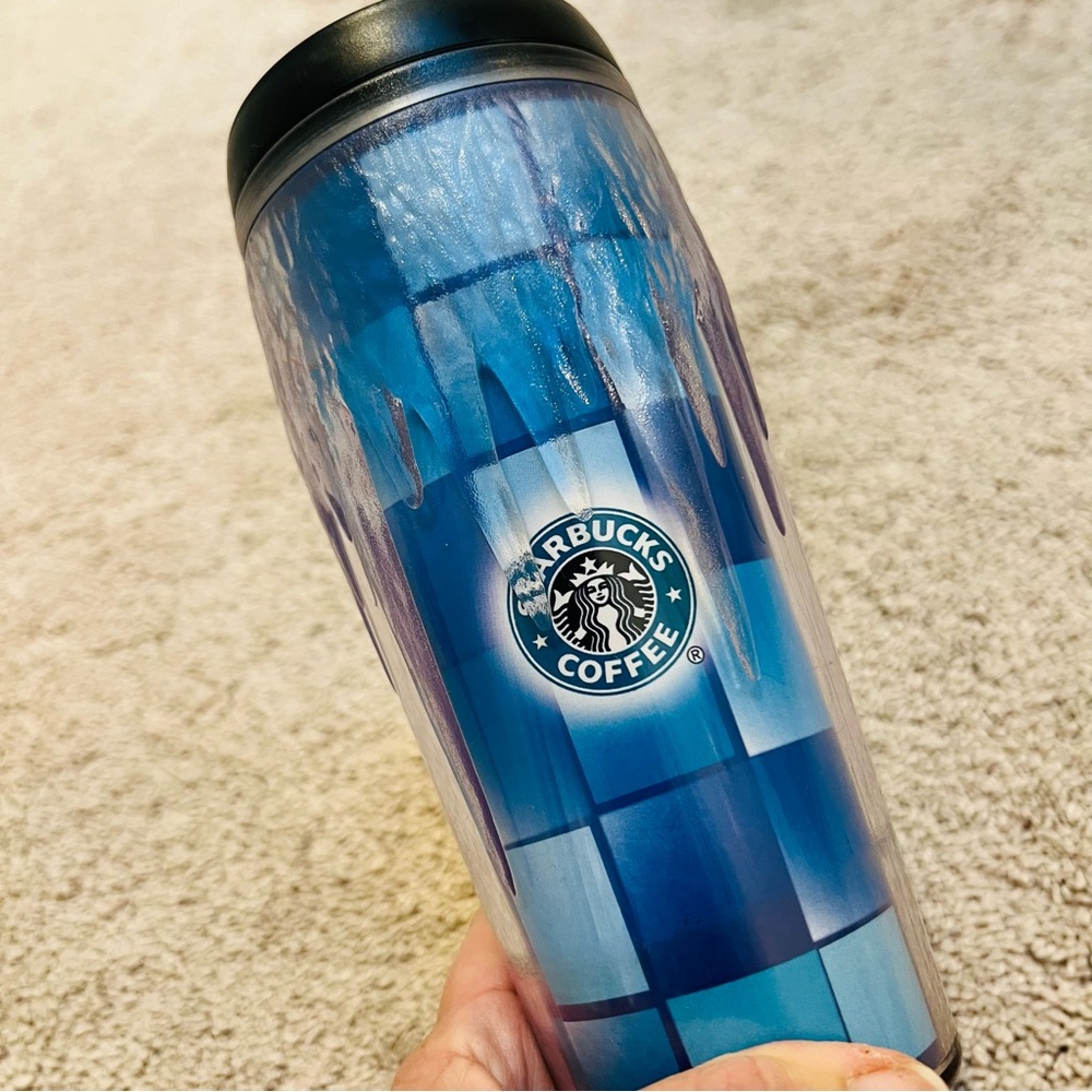 Starbucks Coffee Barista 2002 Blue Icicles Insulated Travel Mug Cup Tumbler 16oz - Picture 4 of 9
